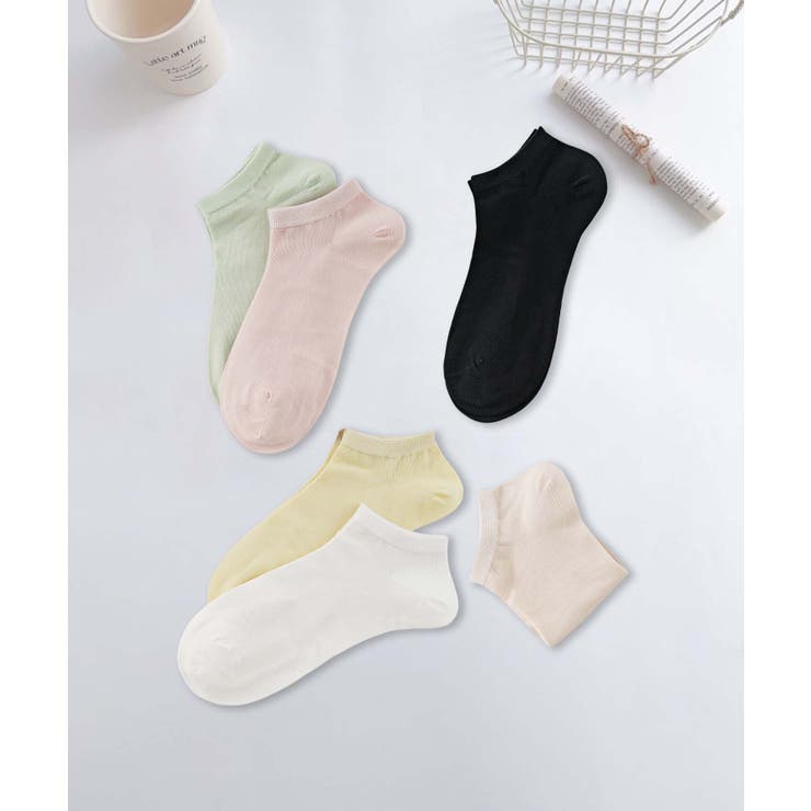 6足セット【MOSOX】シンプルカラーレーヨン混アンクルソックス | aimoha  | 詳細画像3 