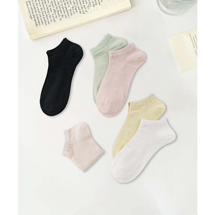 6足セット【MOSOX】シンプルカラーレーヨン混アンクルソックス | aimoha  | 詳細画像4 