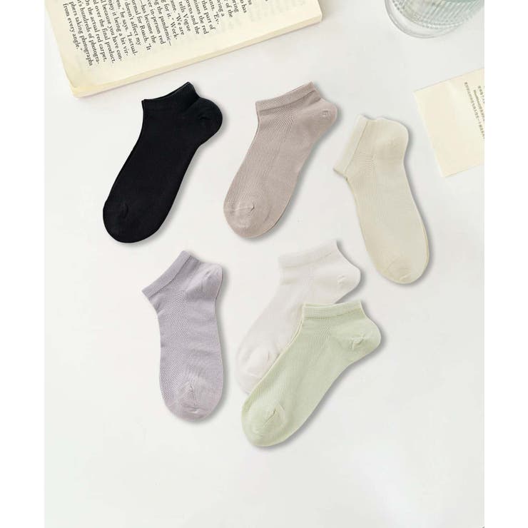 6足セット【MOSOX】ペールカラーレーヨン混アンクルソックス | aimoha  | 詳細画像4 
