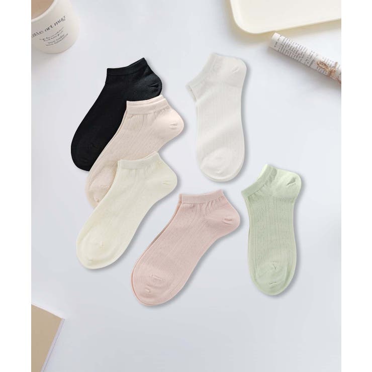 6足セット【MOSOX】メロウデザインレーヨン混アンクルソックス | aimoha  | 詳細画像2 