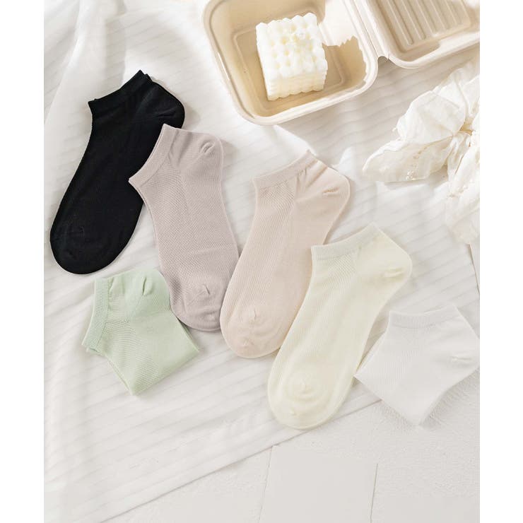 ミックス | 6足セット【MOSOX】無地シルク混アンクルソックス | aimoha 