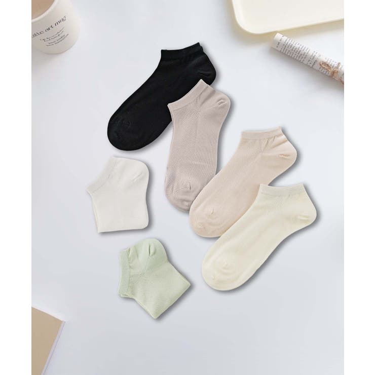 6足セット【MOSOX】無地シルク混アンクルソックス | aimoha  | 詳細画像2 