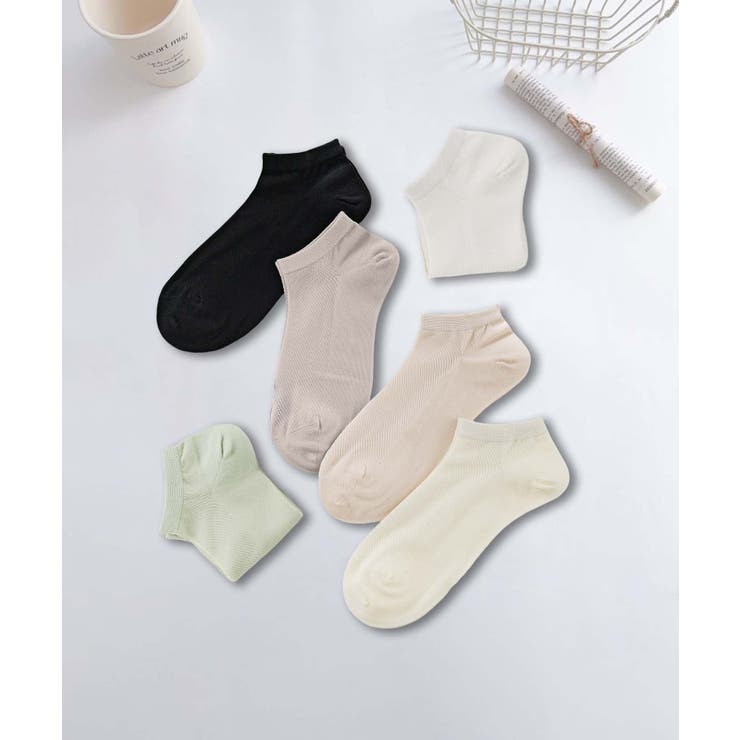 6足セット【MOSOX】無地シルク混アンクルソックス | aimoha  | 詳細画像3 