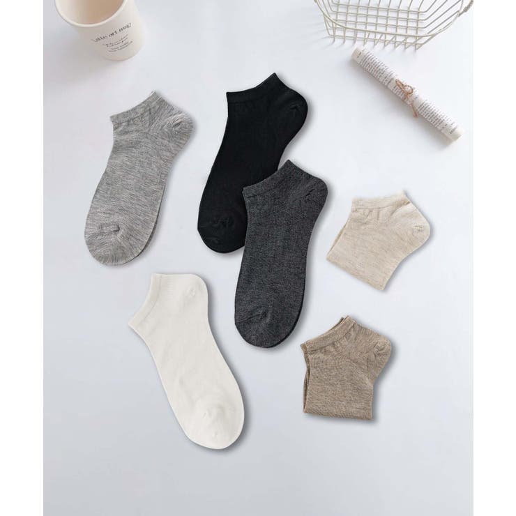 6足セット【MOSOX】シルク混メランジアンクルソックス | aimoha  | 詳細画像3 