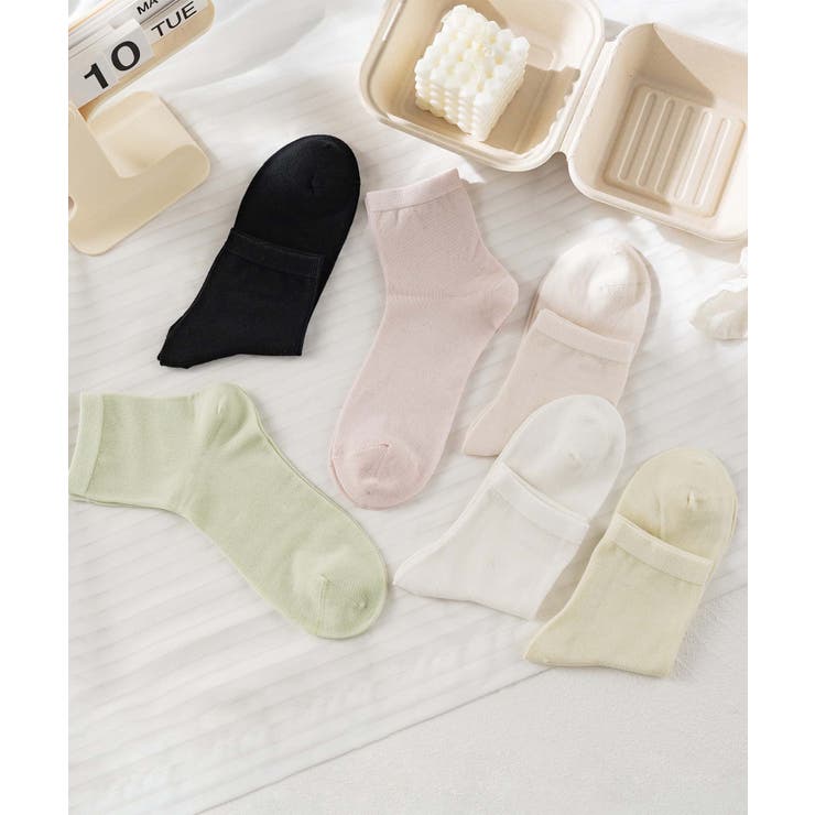 ミックス | 6足セット【MOSOX】シルク混パステルカラーソックス | aimoha 