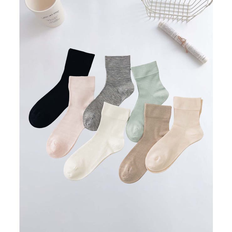7足セット【MOSOX】シルク混ペールカラーソックス | aimoha  | 詳細画像2 