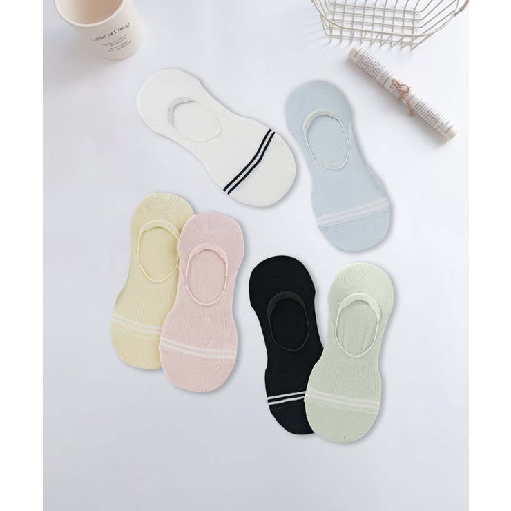 6足セット【MOSOX】ラインデザインレーヨン混カバーソックス | aimoha  | 詳細画像3 