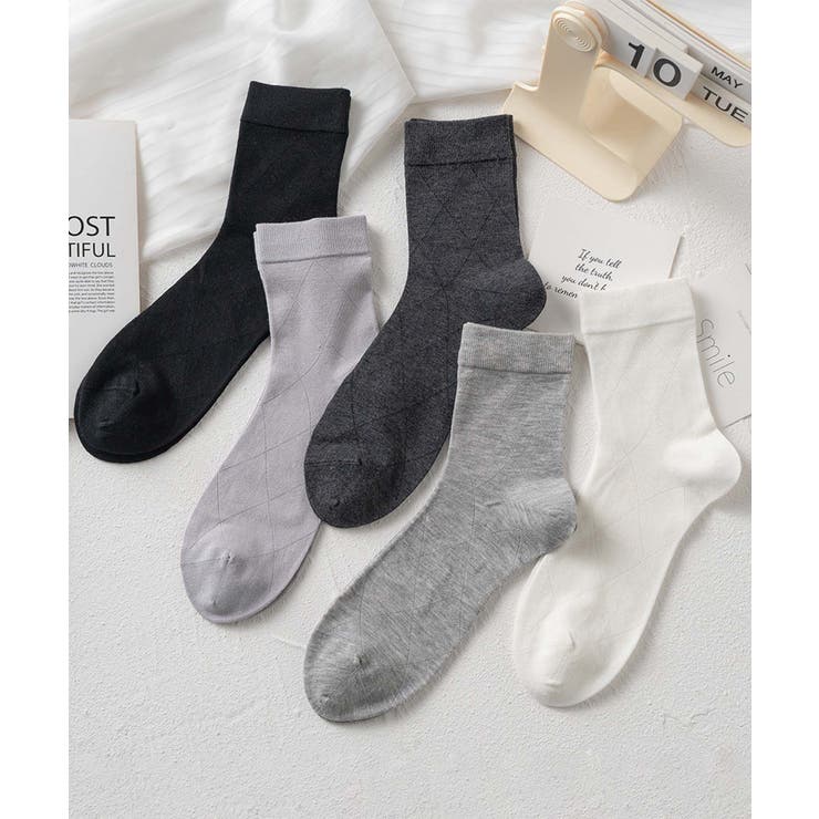ミックス | 5足セット【MOSOX】シルク混モノトーンソックス | aimoha 