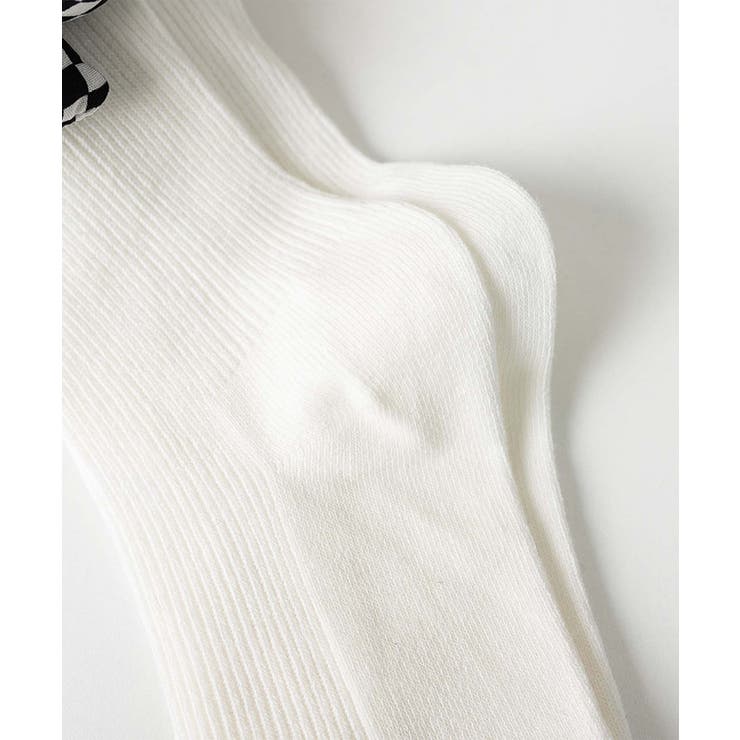 チェック柄大きな花ソックス | aimoha  | 詳細画像9 