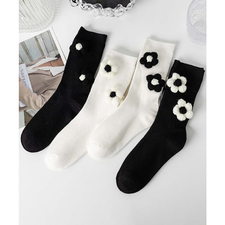 [2025 MOSOX NEW COLLECTION]3Dフラワーソックス | aimoha  | 詳細画像2 