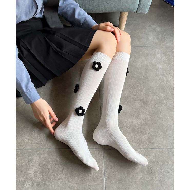 [2025 MOSOX NEW COLLECTION]3Dフラワーハイソックス | aimoha  | 詳細画像16 