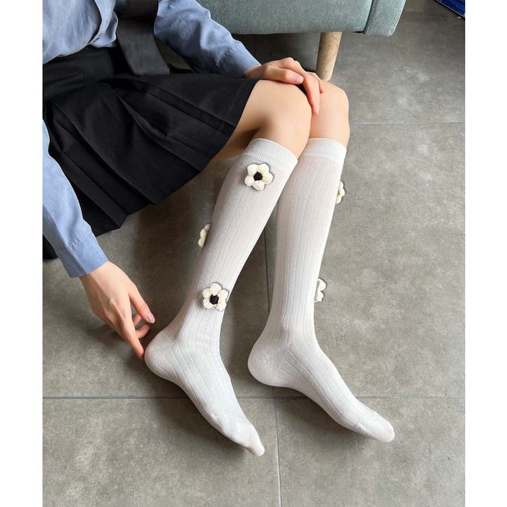 [2025 MOSOX NEW COLLECTION]3Dフラワーハイソックス | aimoha  | 詳細画像21 