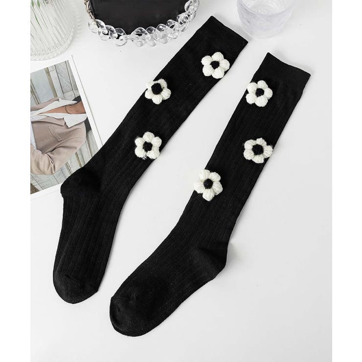 [2025 MOSOX NEW COLLECTION]3Dフラワーハイソックス | aimoha  | 詳細画像2 