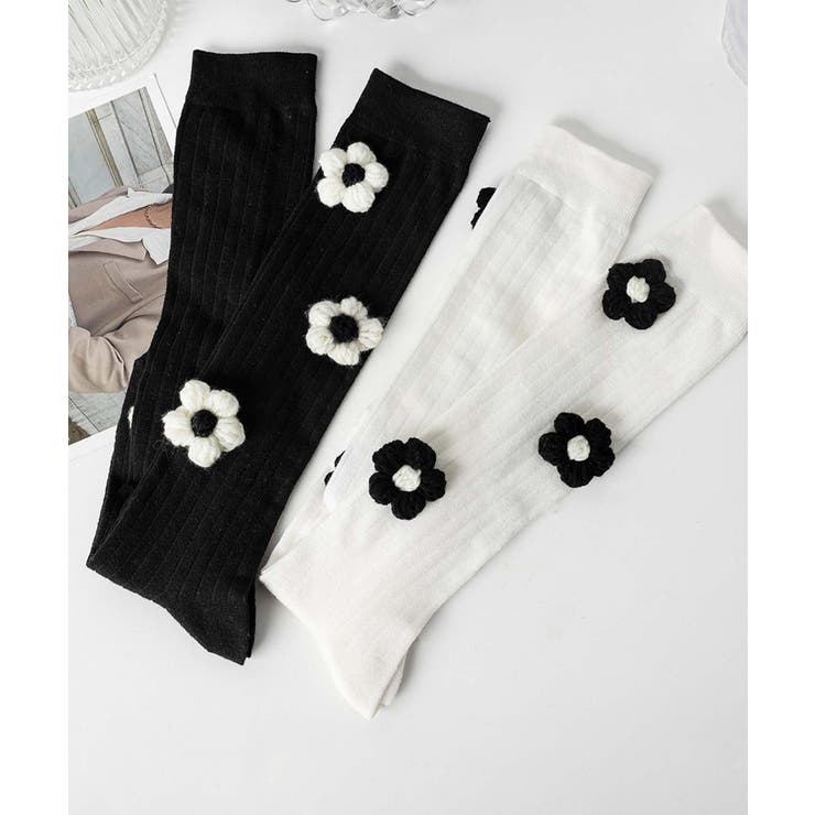 [2025 MOSOX NEW COLLECTION]3Dフラワーハイソックス | aimoha  | 詳細画像3 