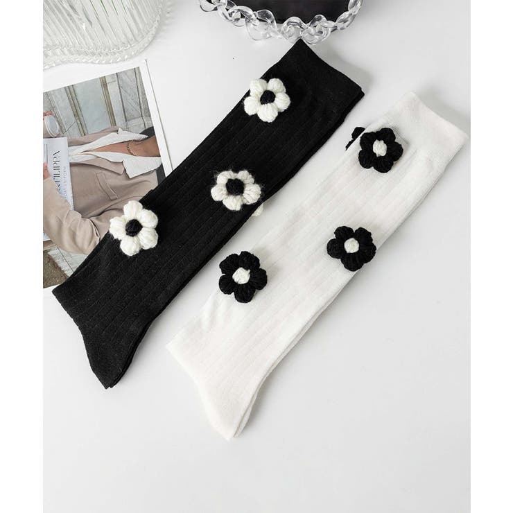 [2025 MOSOX NEW COLLECTION]3Dフラワーハイソックス | aimoha  | 詳細画像4 