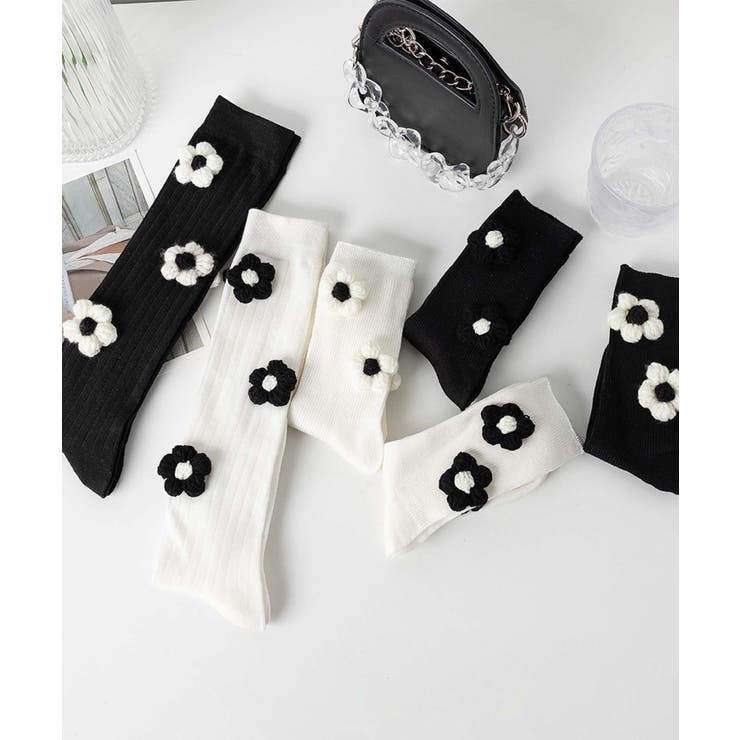 [2025 MOSOX NEW COLLECTION]3Dフラワーハイソックス | aimoha  | 詳細画像5 