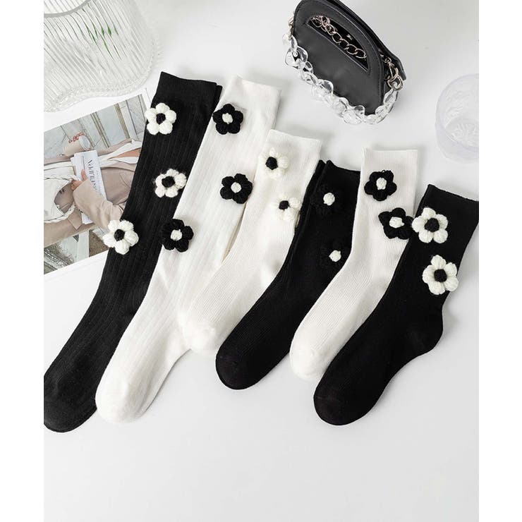 [2025 MOSOX NEW COLLECTION]3Dフラワーハイソックス | aimoha  | 詳細画像14 
