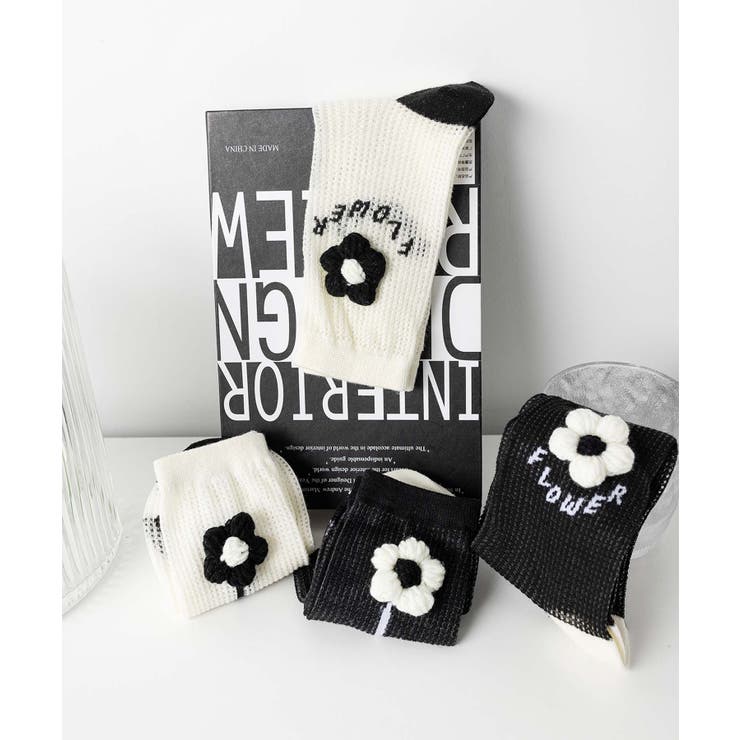 2足セット メッシュフラワーソックス | aimoha  | 詳細画像12 