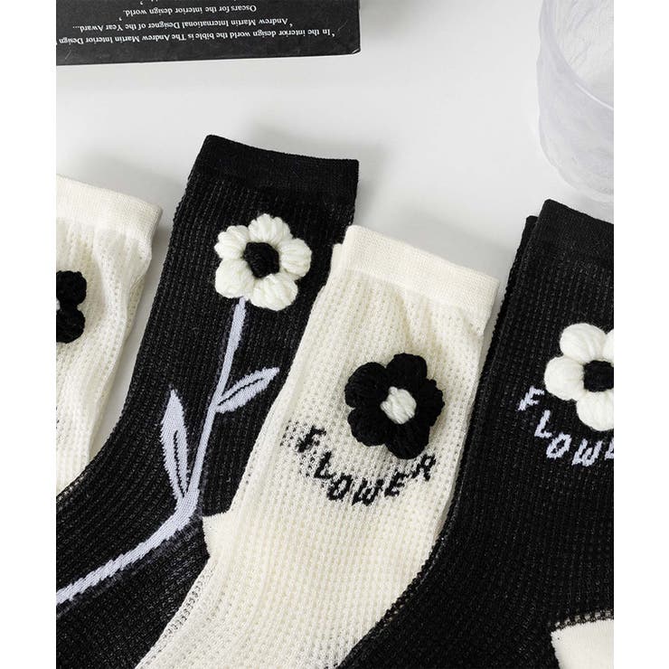 2足セット メッシュフラワーソックス | aimoha  | 詳細画像16 