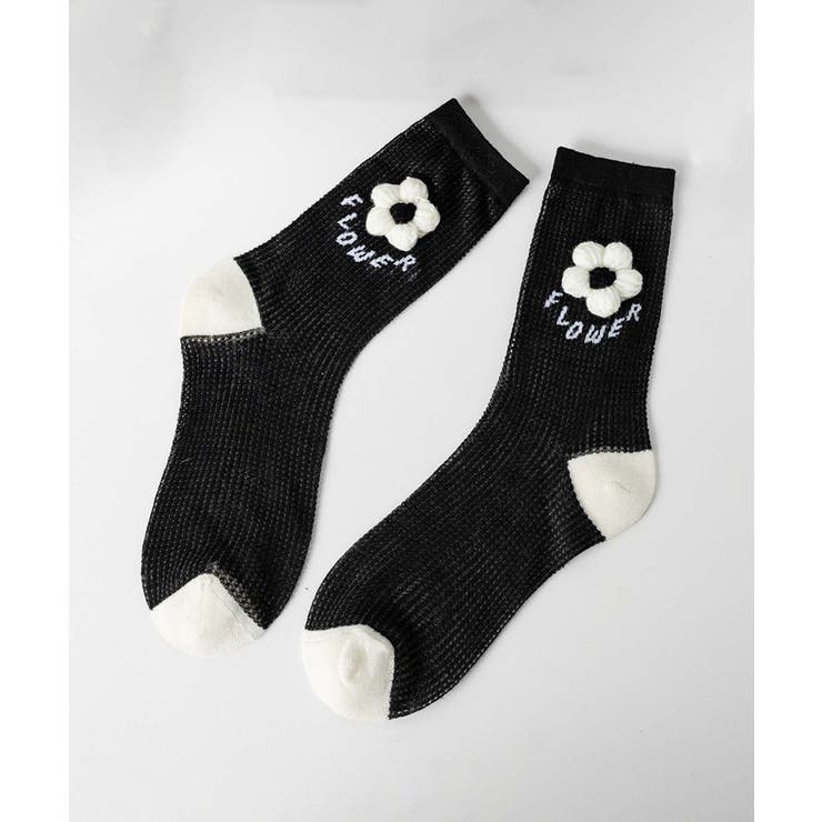 2足セット メッシュフラワーソックス | aimoha  | 詳細画像2 