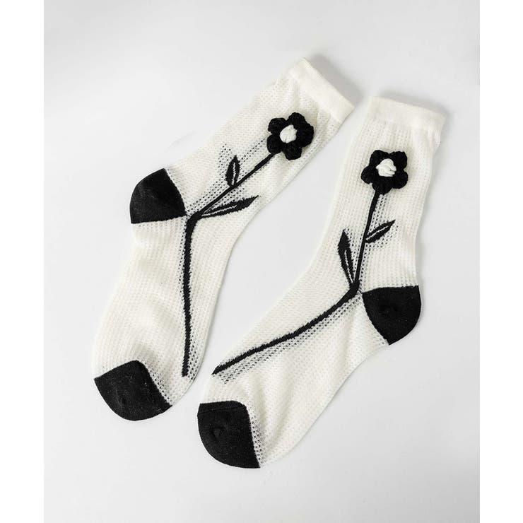 2足セット メッシュフラワーソックス[品番:XT000013374 2足セット メッシュフラワーソックス[品番:XT000013374