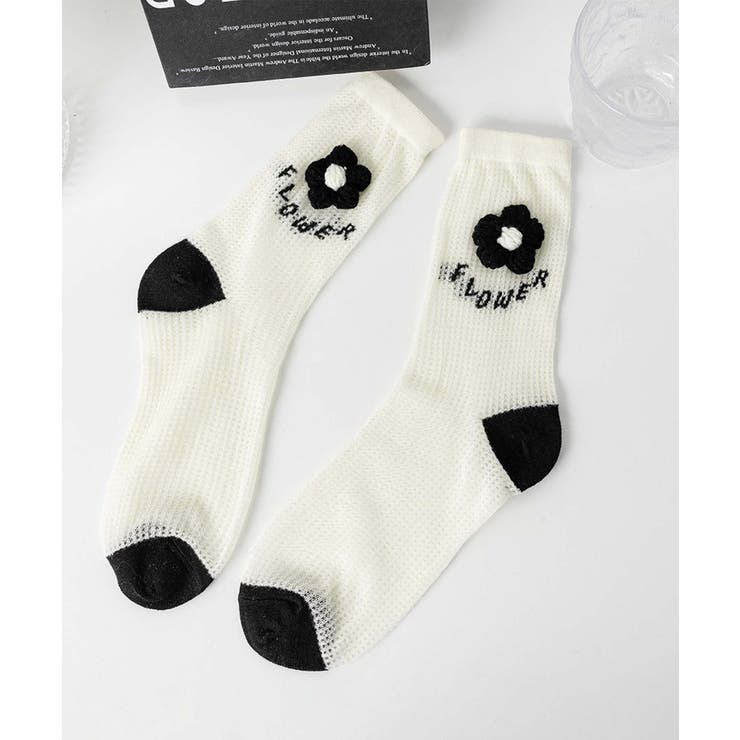 2足セット メッシュフラワーソックス | aimoha  | 詳細画像4 