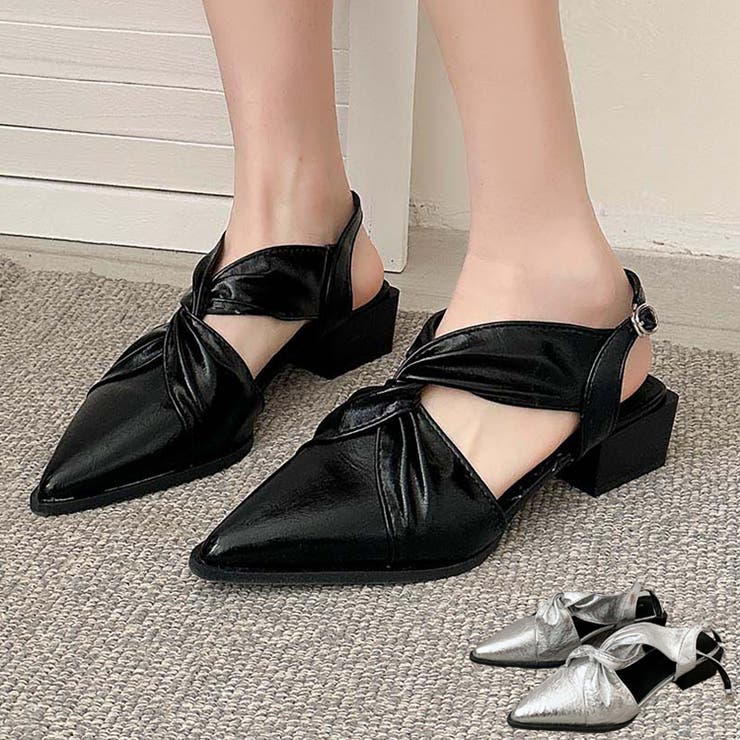 メタリッククロスリボンサンダル | aimoha  | 詳細画像1 