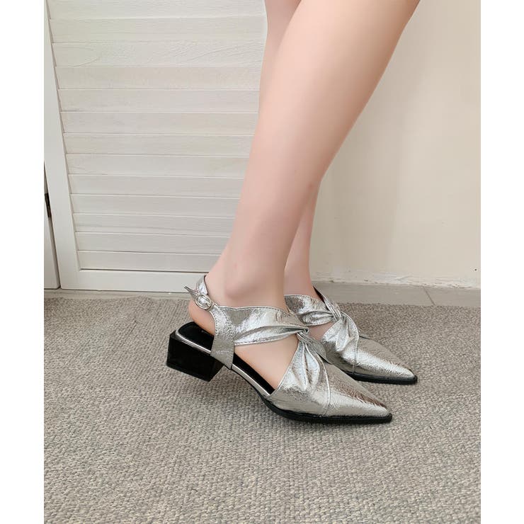 メタリッククロスリボンサンダル | aimoha  | 詳細画像4 