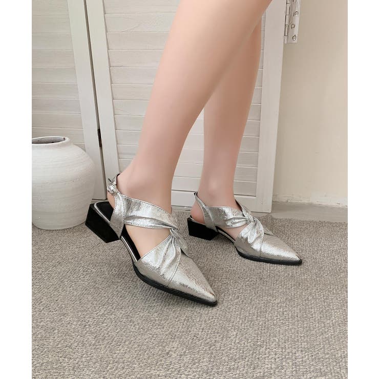 メタリッククロスリボンサンダル | aimoha  | 詳細画像9 