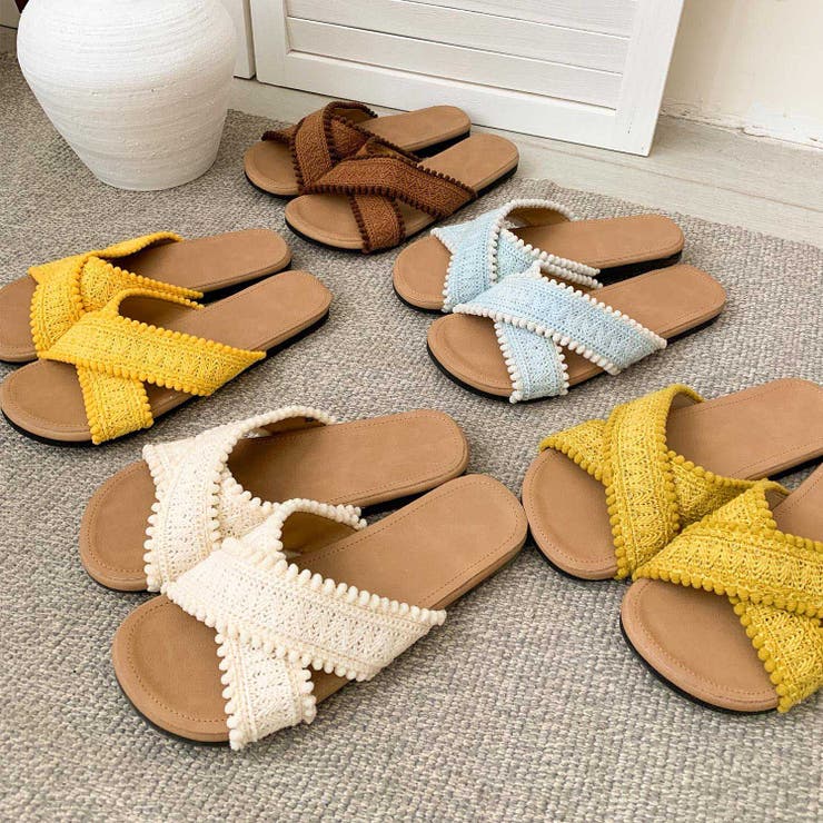 クロス編みデザインサンダル | aimoha  | 詳細画像1 