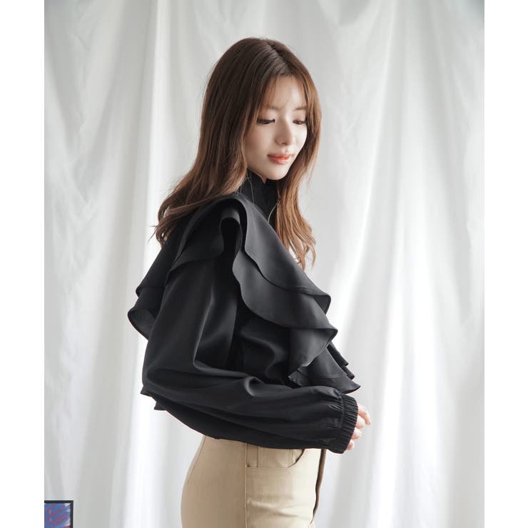 【Jasmine】スタンドカラーフレアブラウス ブルゾン Jasmine | aimoha  | 詳細画像18 