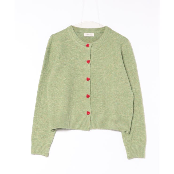ハートボタンモコモコニットカーディガン | aimoha  | 詳細画像6 