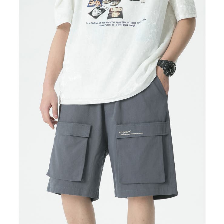 グレー | 【genxder】ユニセックスショートカーゴパンツ | aimoha men