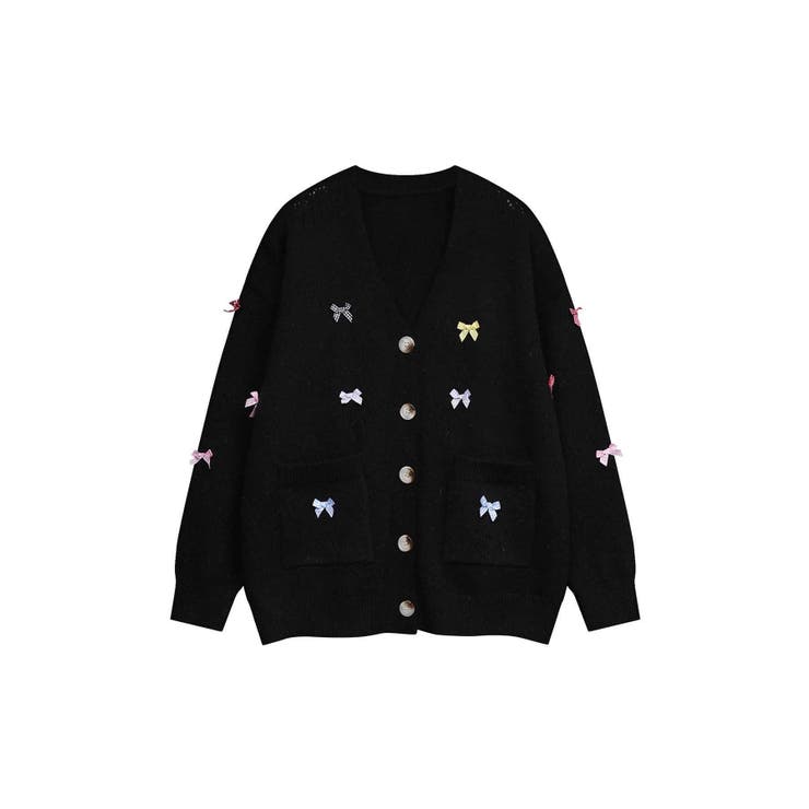 HOOK】for girls リボンたっぷり透かし編みカーディガン[品番：XT000012090]｜HOOK（フック ）のレディースファッション通販｜SHOPLIST（ショップリスト）