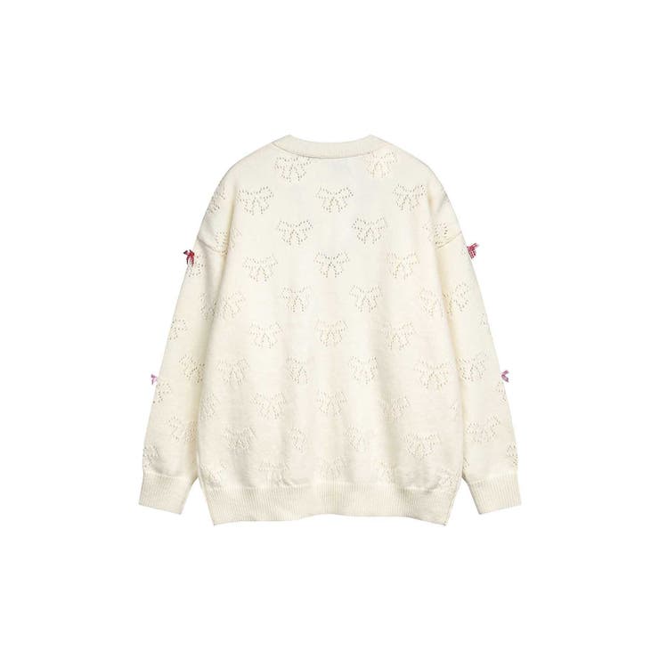 カーディガン 「HOOK」for　girls リボンたっぷり透かし編みカーディガン レディース HOOK】for girls リボンたっぷり透かし編みカーディガン[品番