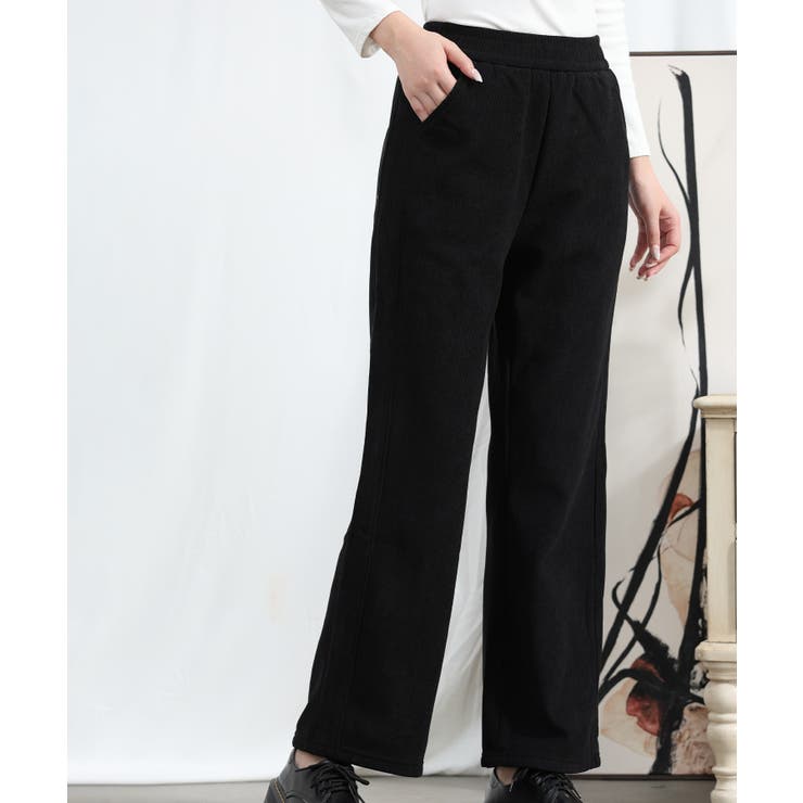 ブラック | 【Aimoha】秋冬フリースストレートパンツ【AW】 | aimoha 