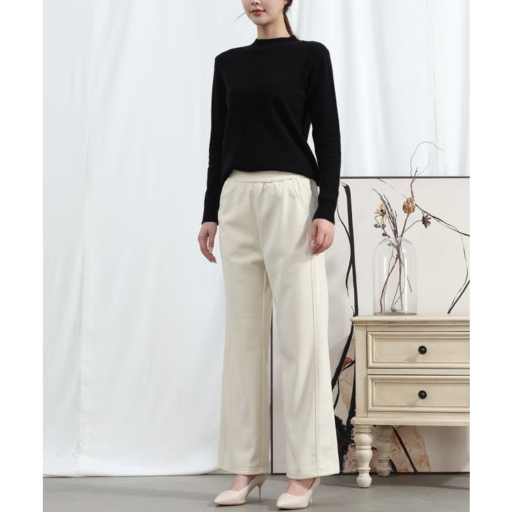 ベージュ | 【Aimoha】秋冬フリースストレートパンツ【AW】 | aimoha 