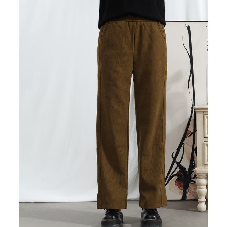 カーキ | 【Aimoha】秋冬フリースストレートパンツ【AW】 | aimoha 