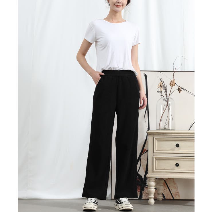 【Aimoha】ウエストゴムストレートパンツ | aimoha  | 詳細画像2 