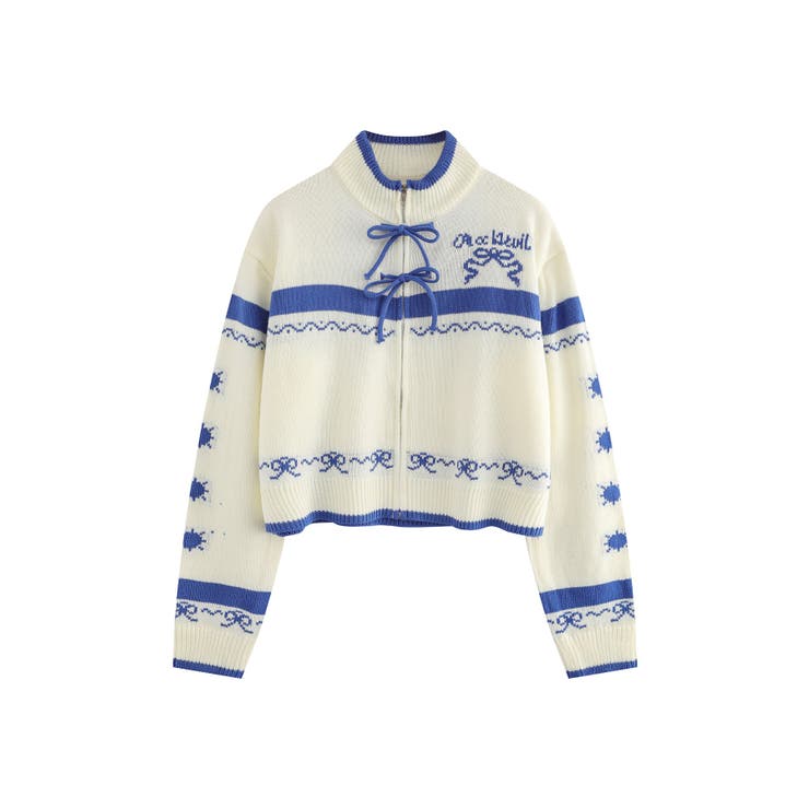 【HOOK】for girls リボン模様ジップニット【AW】 | HOOK | 詳細画像11 