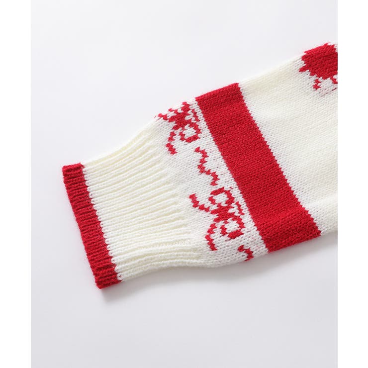 【HOOK】for girls リボン模様ジップニット【AW】 | HOOK | 詳細画像2 