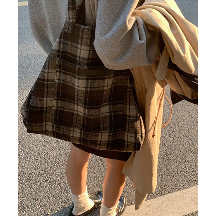 チェック柄トートバッグ【AW】[品番：XT000011792]｜aimoha
