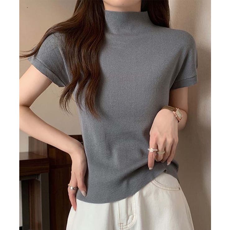 ボトルネックフィットTシャツ【SS】 | aimoha  | 詳細画像2 