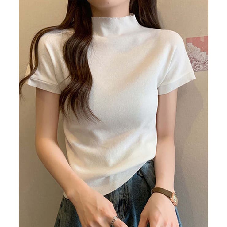 ボトルネックフィットTシャツ【SS】 | aimoha  | 詳細画像4 