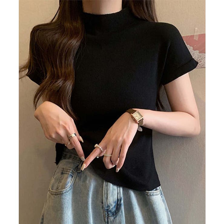 ボトルネックフィットTシャツ【SS】 | aimoha  | 詳細画像9 