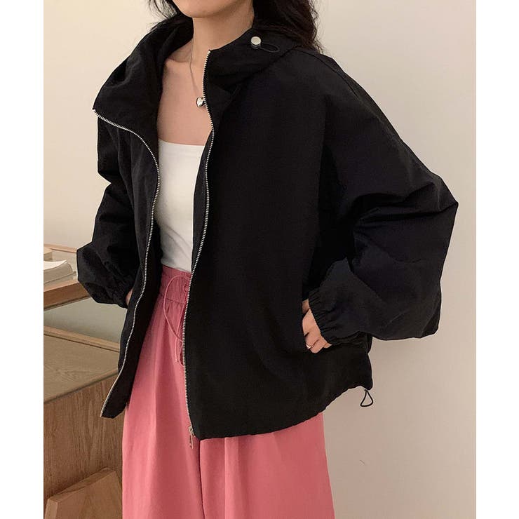 ナイロンフーディーショートジャケット | aimoha  | 詳細画像8