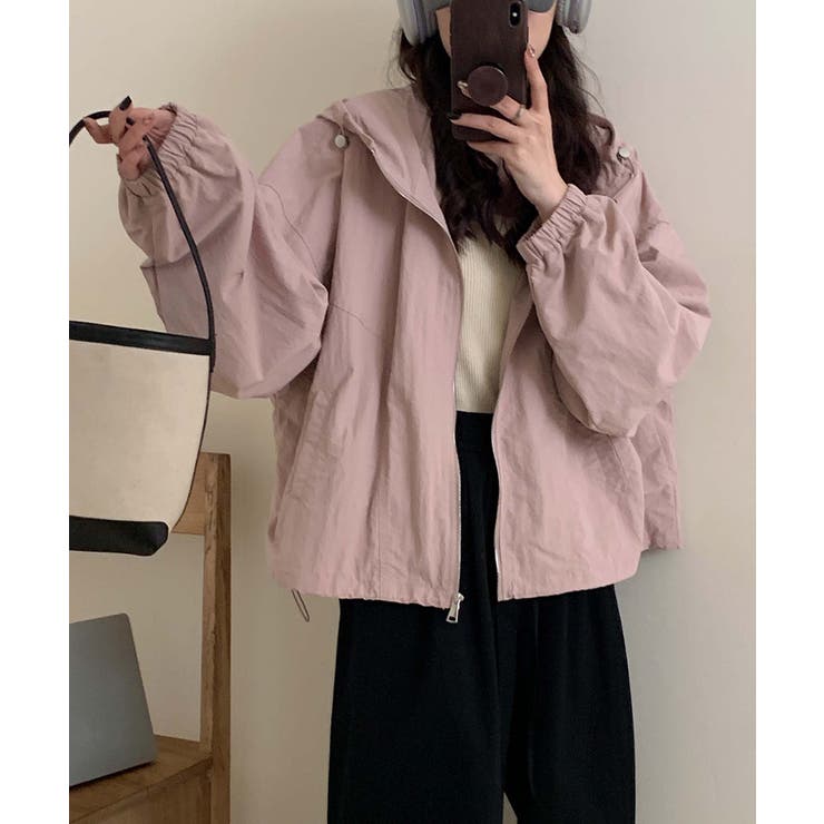 ナイロンフーディーショートジャケット | aimoha  | 詳細画像18