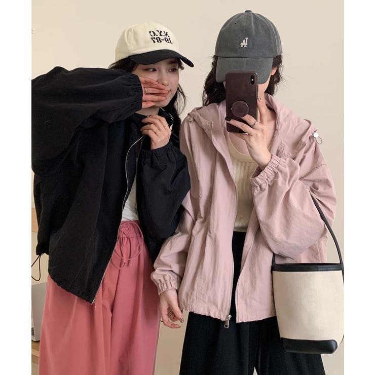 ナイロンフーディーショートジャケット | aimoha  | 詳細画像23