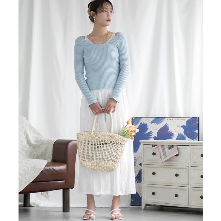 重ね着風ロング袖カットソー | aimoha  | 詳細画像14 