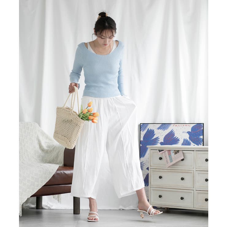 重ね着風ロング袖カットソー | aimoha  | 詳細画像16 